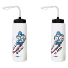 2x 1000 ml ijshockey waterfles, draagbaar, hoge capaciteit, voetbalfles