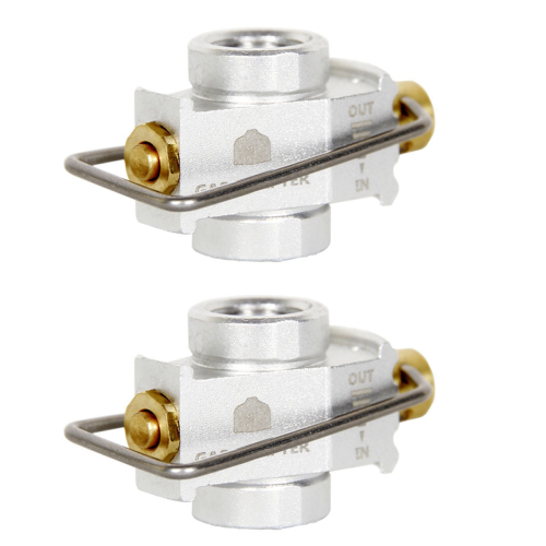 2X Camping Gas Saver Plus Convertidor Shifter Recarga Tanque Plano Conversión 2