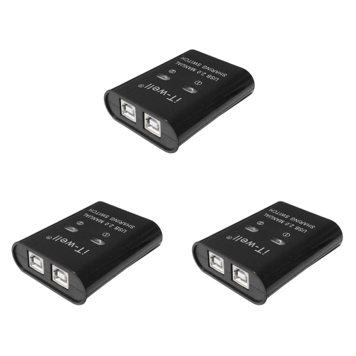 3X Συσκευή κοινής χρήσης εκτυπωτή USB, 2 σε 1 έξοδος 2 θυρών με χειροκίνητη εναλλαγή KVM