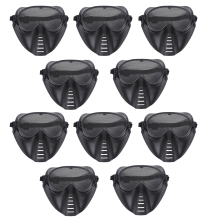 Lot de 10 masques de protection noirs neufs