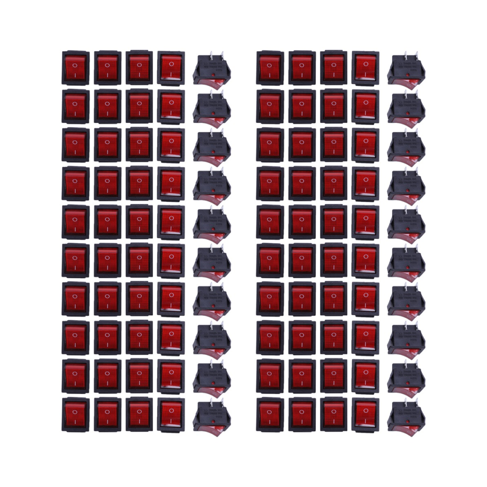 100 X Red Illuminated Light On/Off Dpst Boat Rocker Switch 16A/250V 20 4852109504127