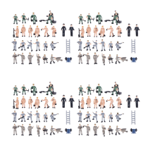 100 pezzi 1:87 Figurine Figure dipinte Miniature di lavoratori ferroviari con