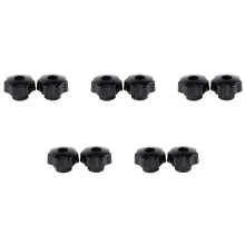 10 tuercas de rosca hembra M10 de 50 mm con perilla de sujeción de cabeza de estrella de plástico Gri
