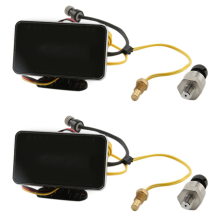 2X 3 In1 LCD Auto Digitale Meter Voltmeter/Oliedruk/Watertemperatuur 12-24