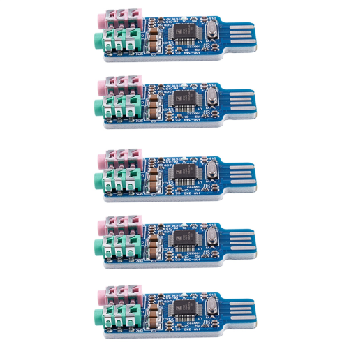 5x gratis driver USB-geluidskaart CM108 Chip Blauw