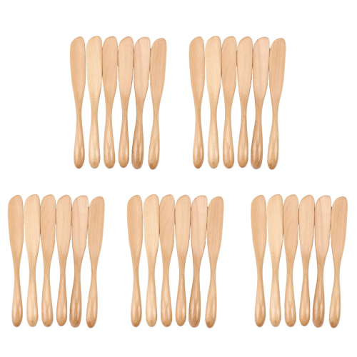 Cuchillo de madera para mantequilla y queso, 6.5 pulgadas, 30 piezas 1