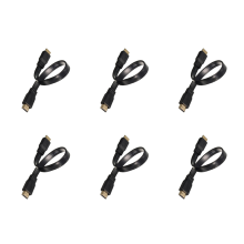 6X Korte mannelijke naar platte kabelkabel Full HD voor audio-video HDTV TV