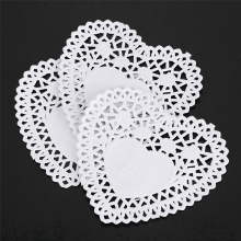 200X 4 Inch White Love Heart Paper Lace Doilies Doily for Cardmaking S