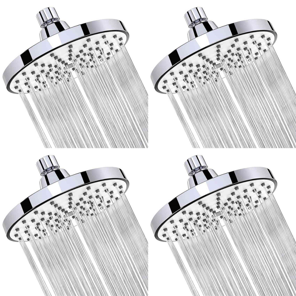 4X Shower Head 6 Inch Anti-Leak Anti-Clog Fixed Rain Showerhead Rainfa 4852109517714
