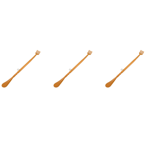 3x Bruine plastic handgreep Rugkrabhulpmiddel Massager 48 cm