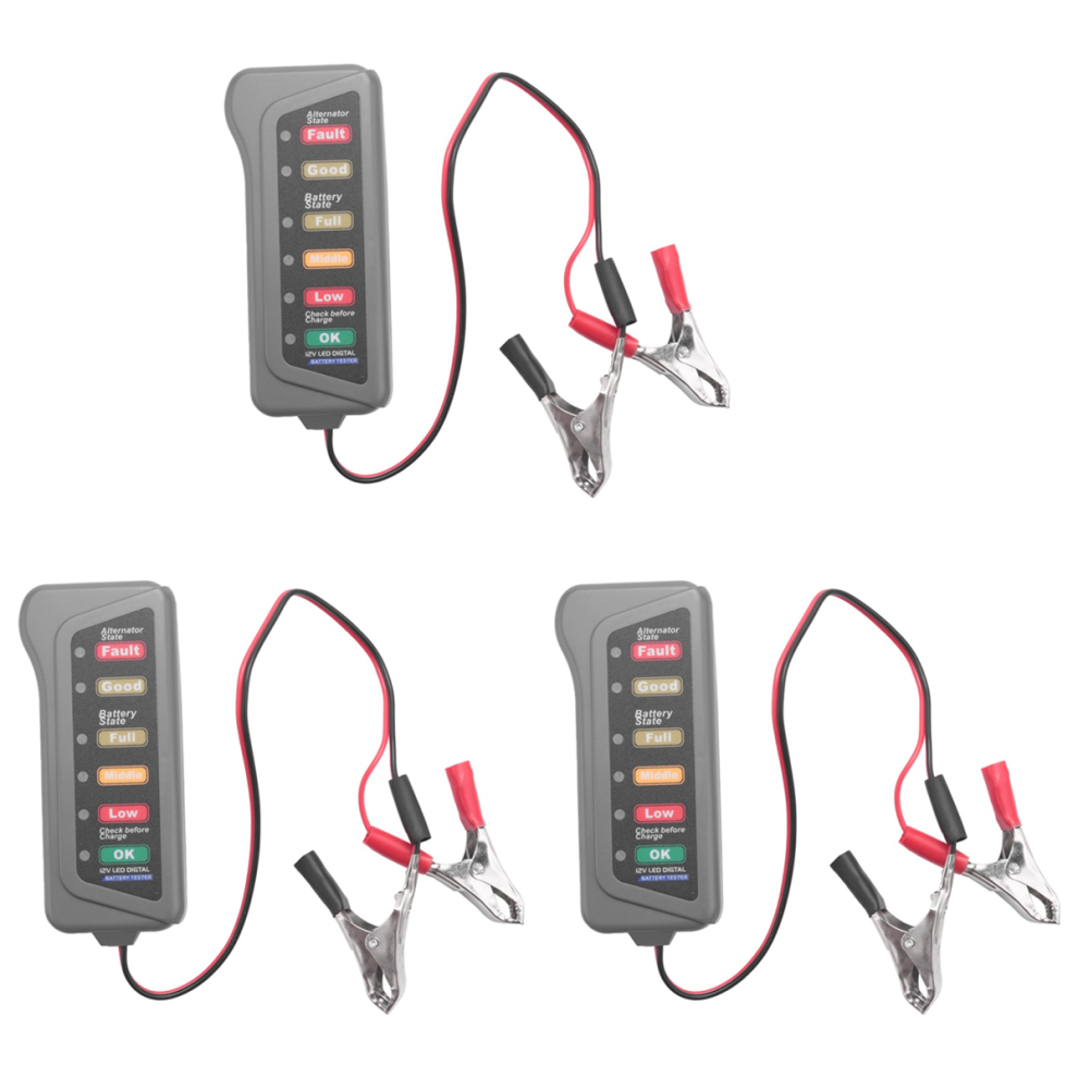 3X 12V Car Battery & Alternator Tester - Test Condition Charging (Led 4852109516397