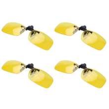 Lenti gialle trasparenti rettangolari 4X senza montatura con clip per visione notturna.