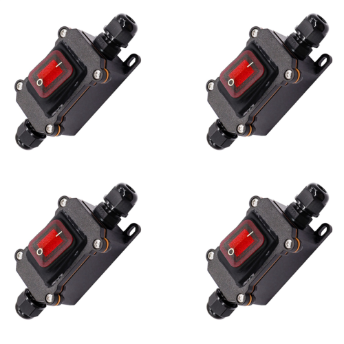 4x IP67 waterdichte inline schakelaar 12V DC 20A hoge stroomsterkte