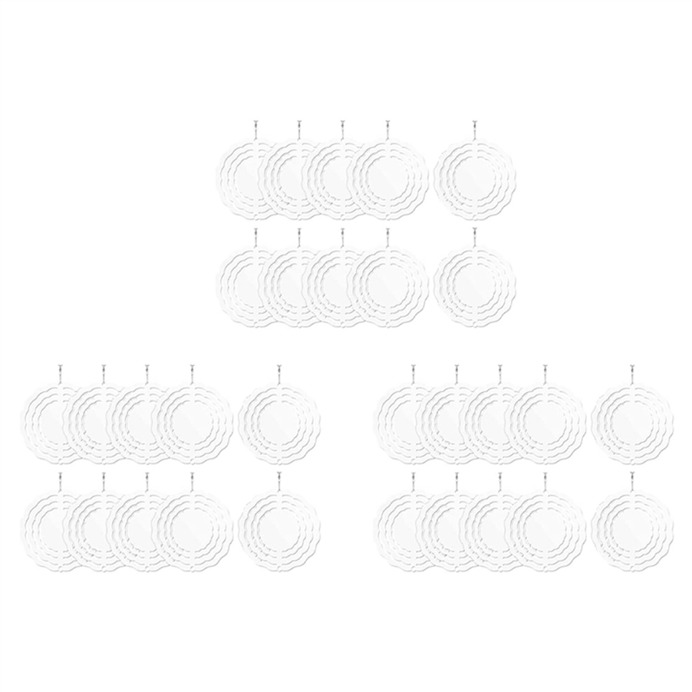 Torribaly 30Pcs 3 Inch Sublimation Wind Spinner Blanks 3D Spinners Hanging For I