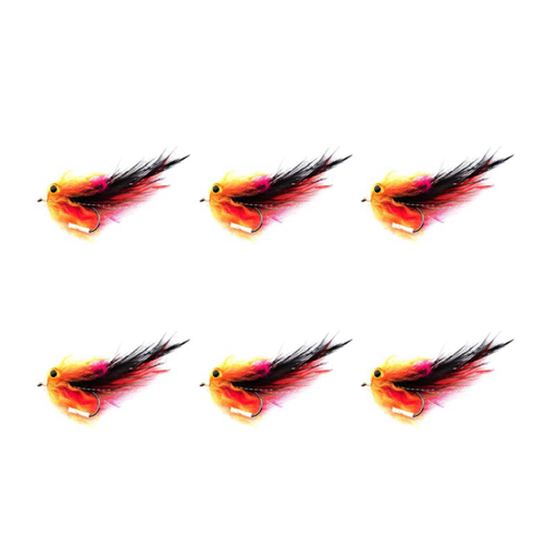 Lot de 6 mouches orange Scud (crevettes d'eau douce) pour pêche à la