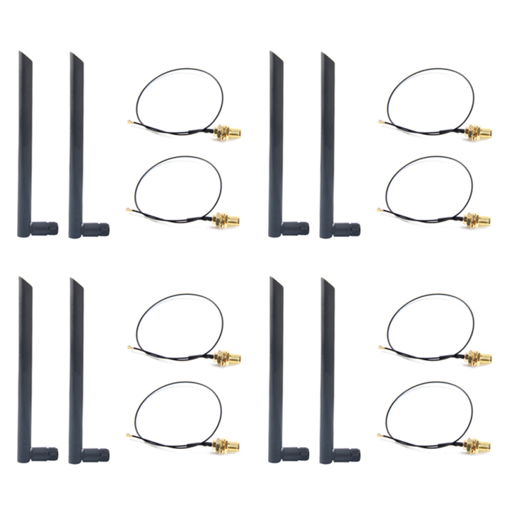4X Dual Band 6Dbi Wireless Wifi Antenna Rp-Sma+Mhf4 Pigtail Cable For 4852109519718