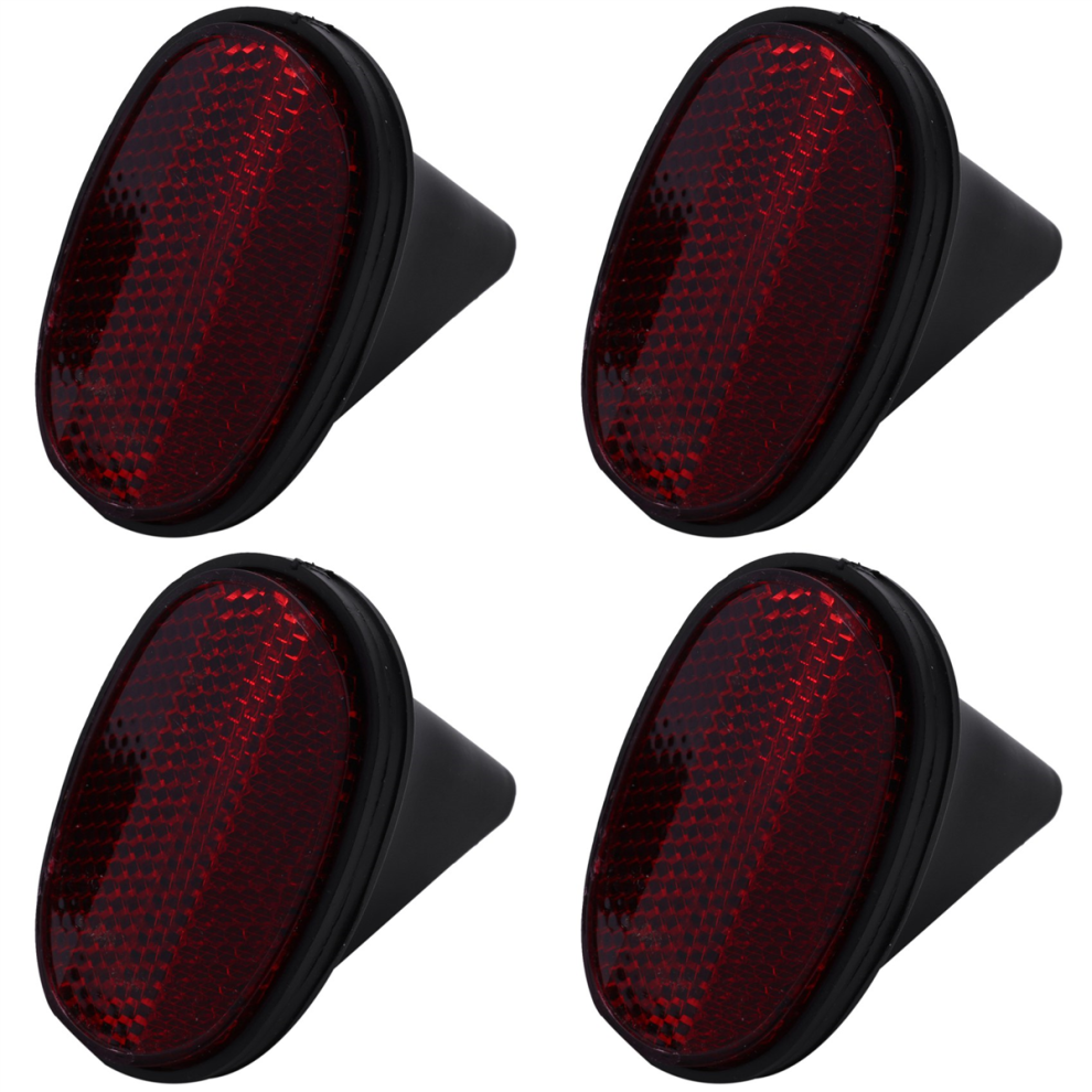4 Pcs Bicycle Rear Tail Reflector Mudguard Oval Warnning Red/Black 4852109521155