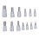 Set da 13 pezzi di bussole esagonali per bit, con attacco da 1/4", 3/8" e 1/2" 11