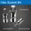 Set da 13 pezzi di bussole esagonali per bit, con attacco da 1/4", 3/8" e 1/2" 6