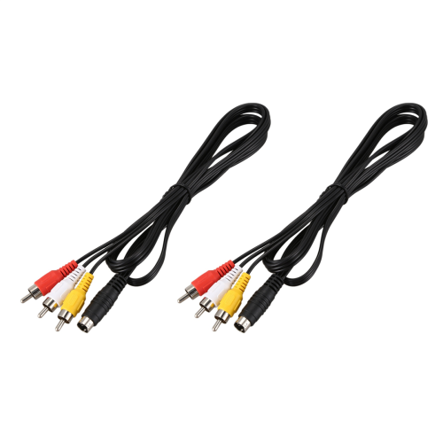 2 Pcs 1.5M 4.9Ft 3 Male to 4 Pin S-Video Tv Pc Conversion Cable