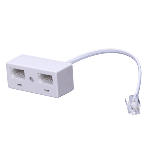 4X RJ11 Plug to Dual UK BT Telephone Socket Convertor 2