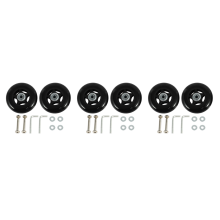 Juego de 6 ruedas de repuesto para maletas de equipaje, diámetro exterior de 80 mm