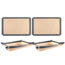 4PC Silicone Fiber Baking Mat with Buckle, No Leak & Non Stick, Corner