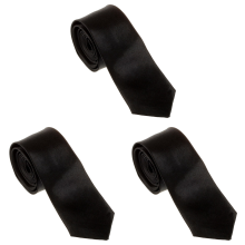 3X Cravatte unisex casual sottili e strette - Nero