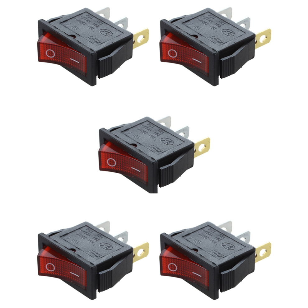 5X Rocker Switch On Off Bright Bipolar 28X10mm 250V 15A 3 Terminals Re 4852109524095