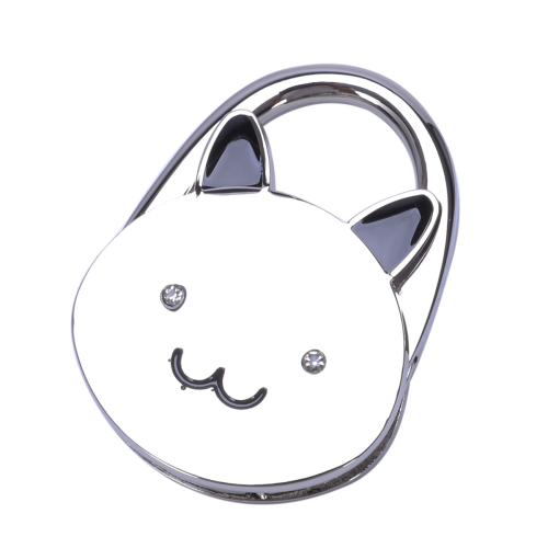 3X Cartoon Foldable Silver Tone Handbag Hook Antislip Rubber Base 2