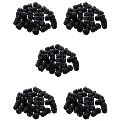 100 Pieces Black Plastic Waterproof Cable Gland Connector PG7