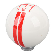 Pomo de cambio redondo de 5 velocidades 57x57x62mm Blanco/Rojo Mustang