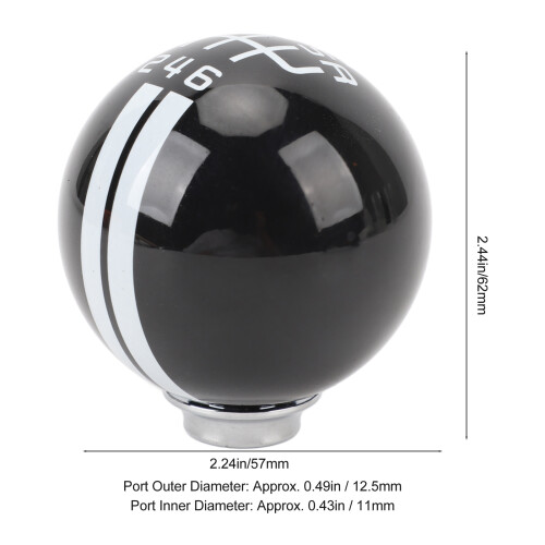 Pomello del cambio a 6 marce 57x57x62mm Nero/Bianco 1