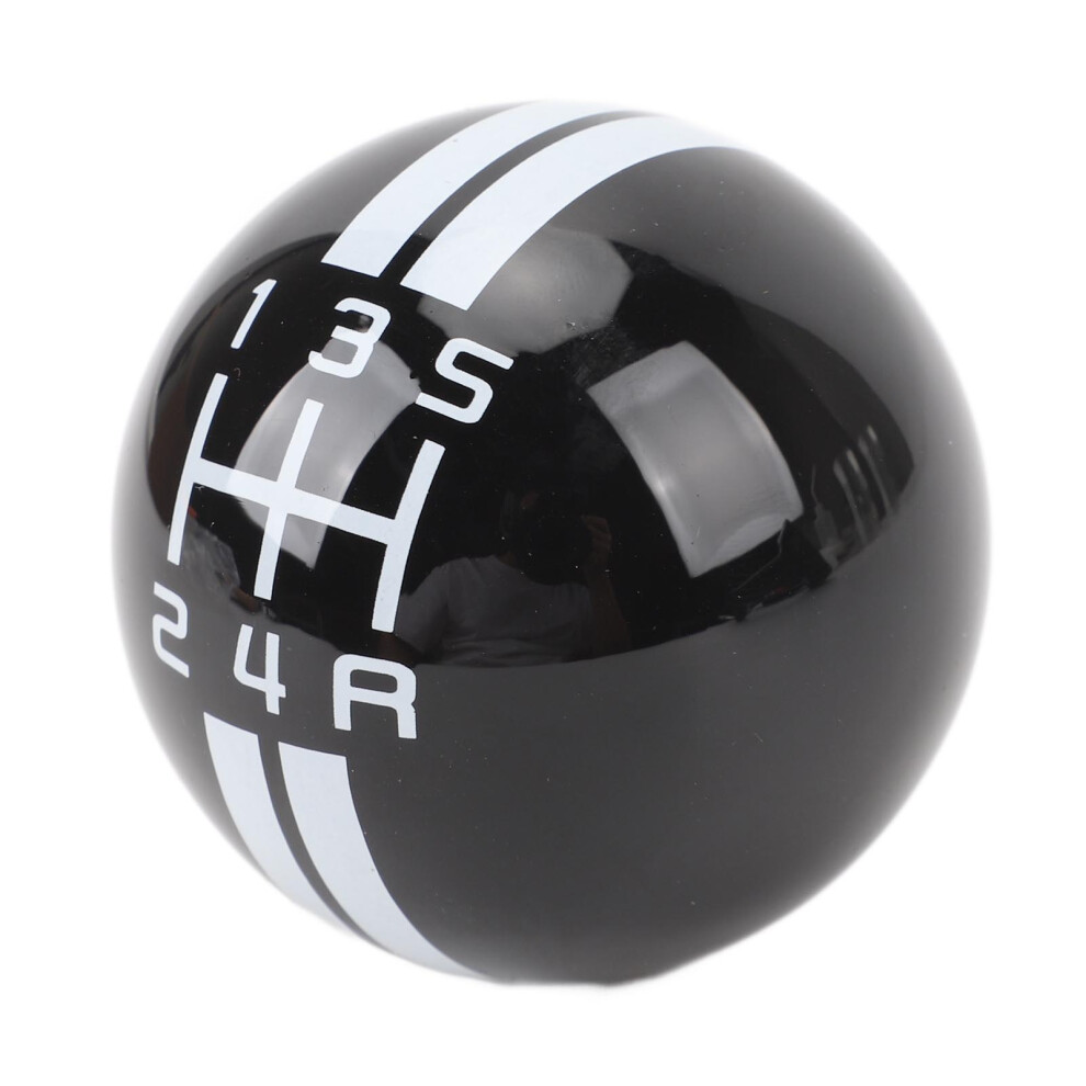 Round Ball Manual 5 Speed Shift Knob For Mustang W/ Adapters Black/White 3751335164741