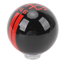 Pomo de la palanca de cambios de estilo GT500 de 6 velocidades 57x57x62 mm Negro-Rojo