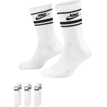 (Large) Nike Essential Crew Socks Men's White Black 3 Pair