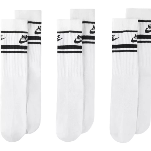 Nike (Large) Nike Essential Crew Socks Men's White Black 3 Pair 2