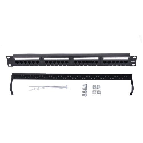 Pannello Patch Cat6 da 24 porte, resistente, placcato oro 1