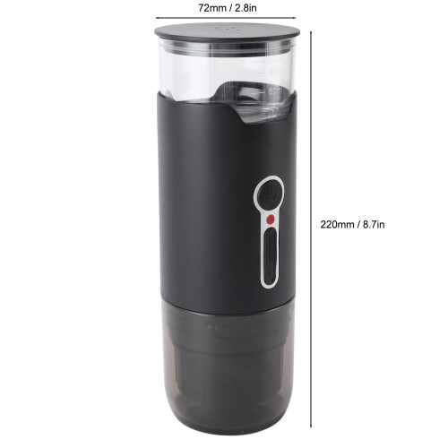 Mini macchina da caffè 1500mAh 72x220mm nera 15 bar 1