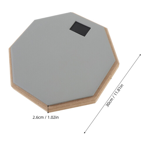 12in Silent Rubber Practice Drum Pad Set with 2 Pairs Drumsticks – Gray 1