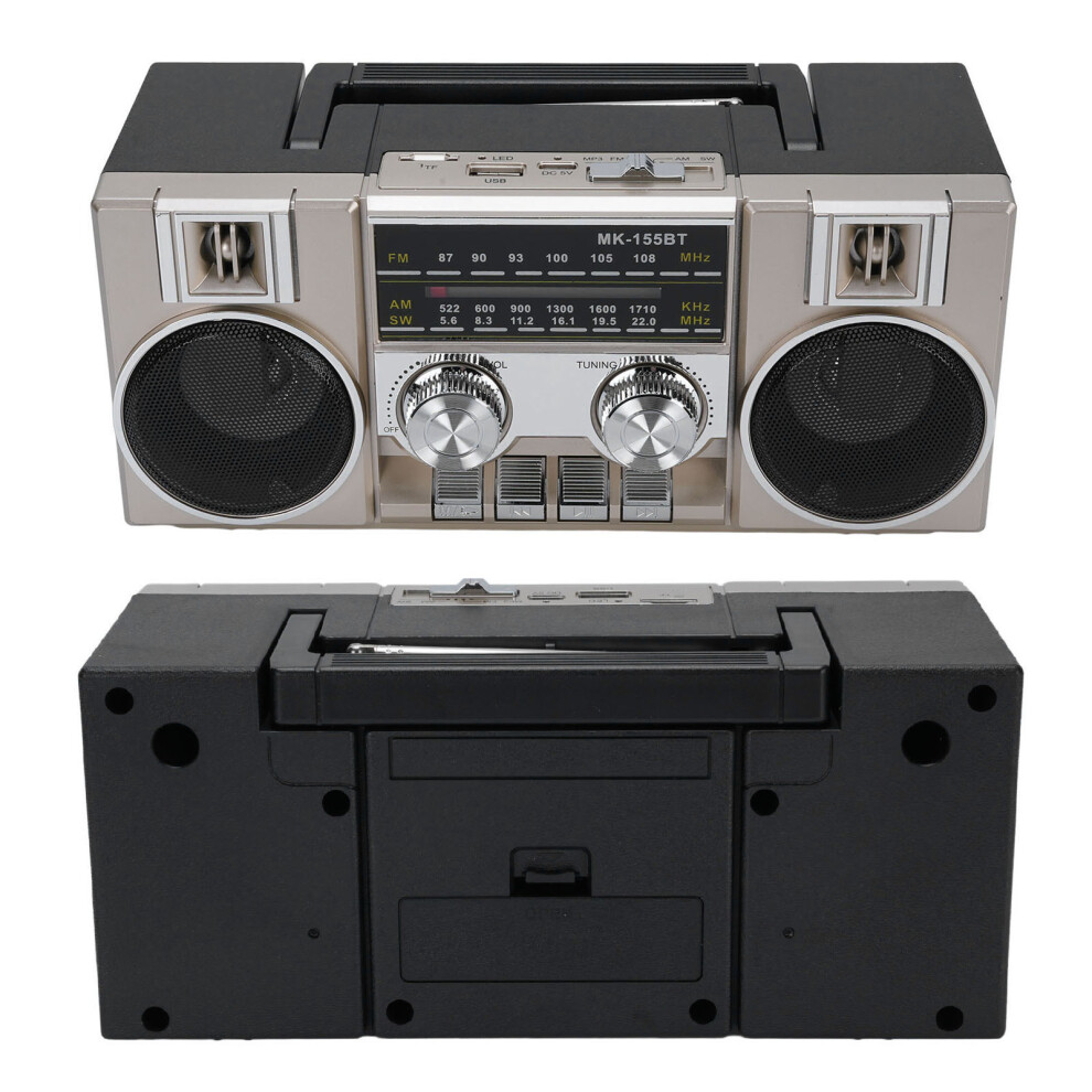 Portable Fm/Am/Sw Radio With Rgb Bluetooth 1200Mah Battery Gold 4671335175525