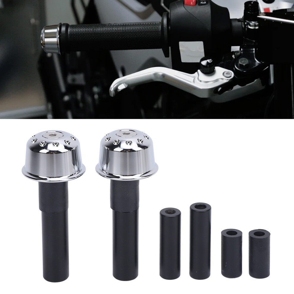 Aluminum Handlebar End Caps For 13-20Mm Bars, M6 Screw Silver 8731335175782