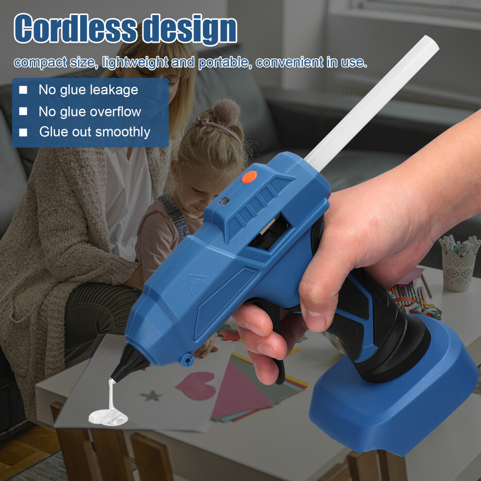 Portable Cordless Hot Melt Glue Gun 40W 7Mm Blue Diy Repair Kit 8491335177444