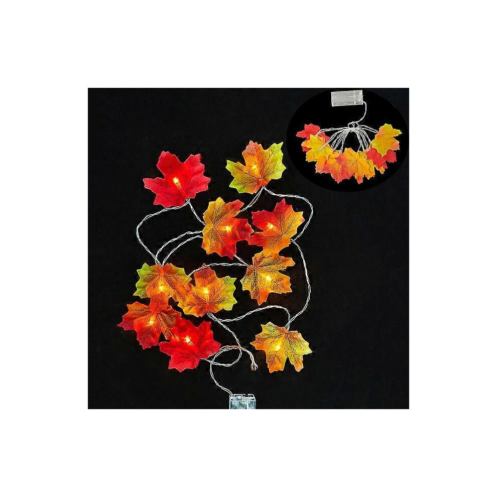 Guirlande lumineuse LED Halloween (H 1,5 m, 10 lumières) - Citrouille, crâne, main, chauve-souris, feuilles