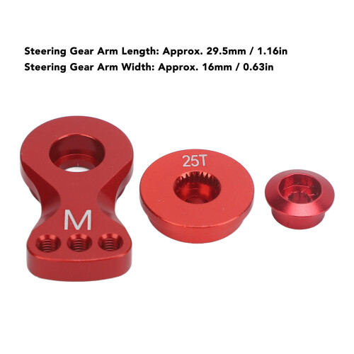 Braccio Servo Saver da 25T 29.5mm lega di alluminio rossa 1