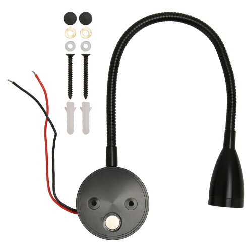 LED Wall Mounted Touch Reading Light, 3 Color Temp, Dimmable, DC 12-24V, Black 2