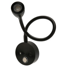 LED Wall Mounted Touch Reading Light, 3 Color Temp, Dimmable, DC 12-24V, Black