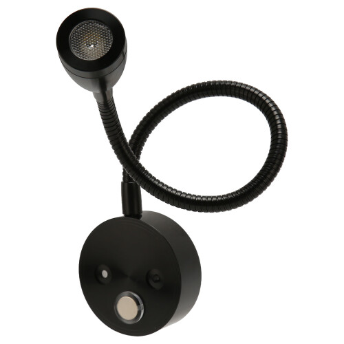 LED Wall Mounted Touch Reading Light, 3 Color Temp, Dimmable, DC 12-24V, Black