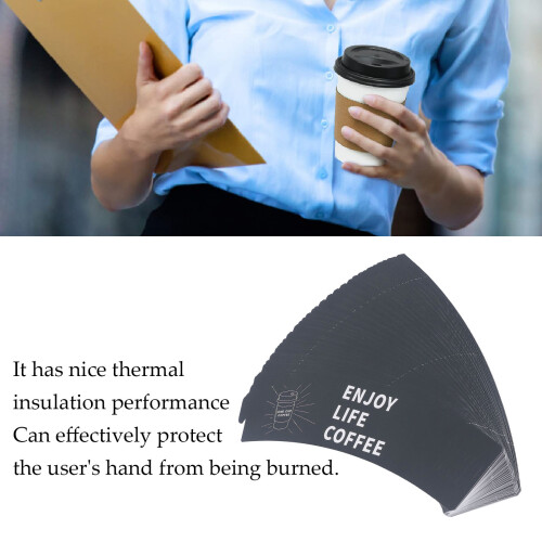 50 pcs Adjustable Paper Coffee Cup Sleeves for Hot Beverages 2