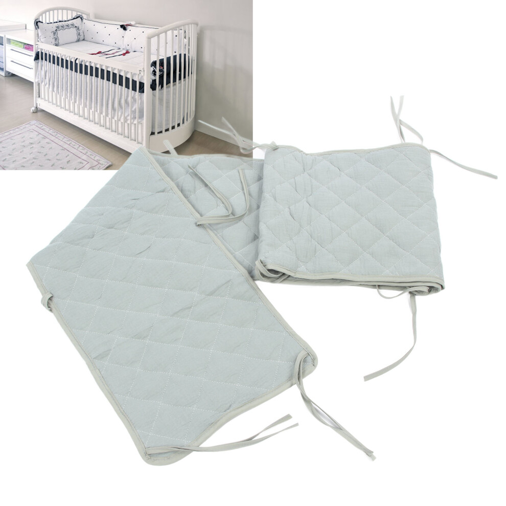 Aquamarine Crib Liner Guard – Safety Rail For Baby Bed Protection Blue